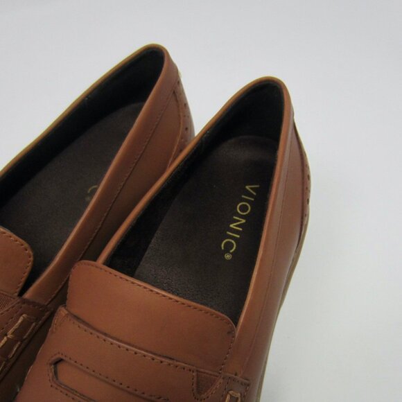 BNIB Vionic Shoes Fillmore Lug Loafer Tan Leather Size 9 - Picture 5 of 11